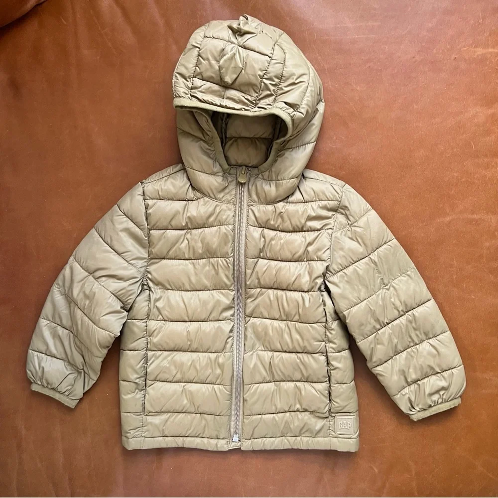 GAP Dino Hood Puffer Jacket, 3T
